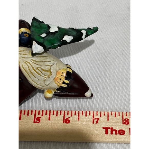 Patriotic Santa Claus & snowman Figurine with flags Resin Folk Art Country cute - Picture 8 of 8